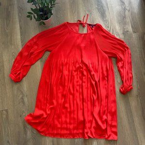 Vero Moda Coral "Cold Shoulder" Midi Dress